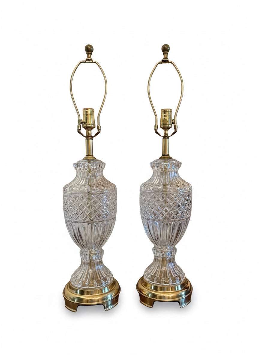 Pair of Crystal Lamps