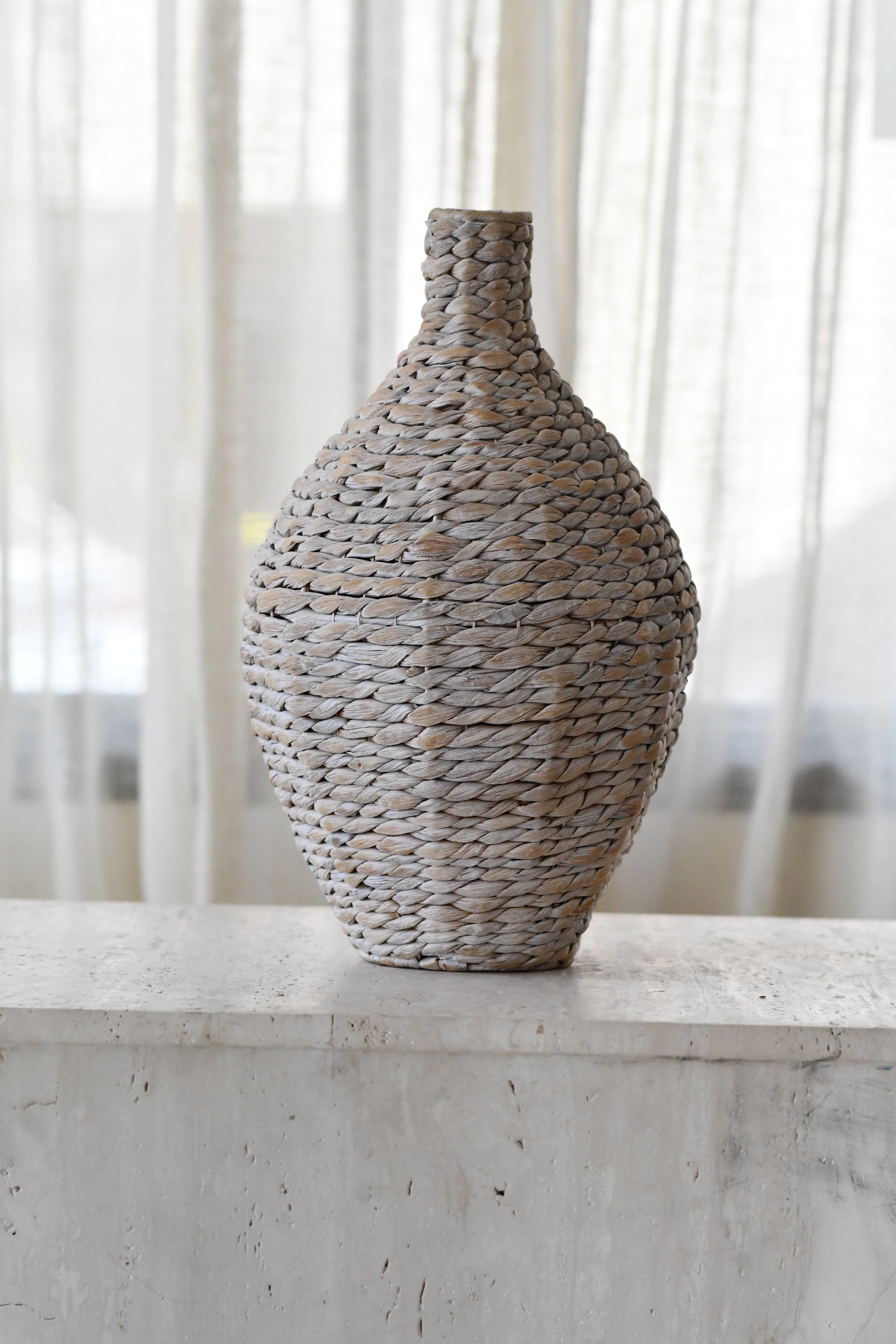Whitewash Seagrass Vase