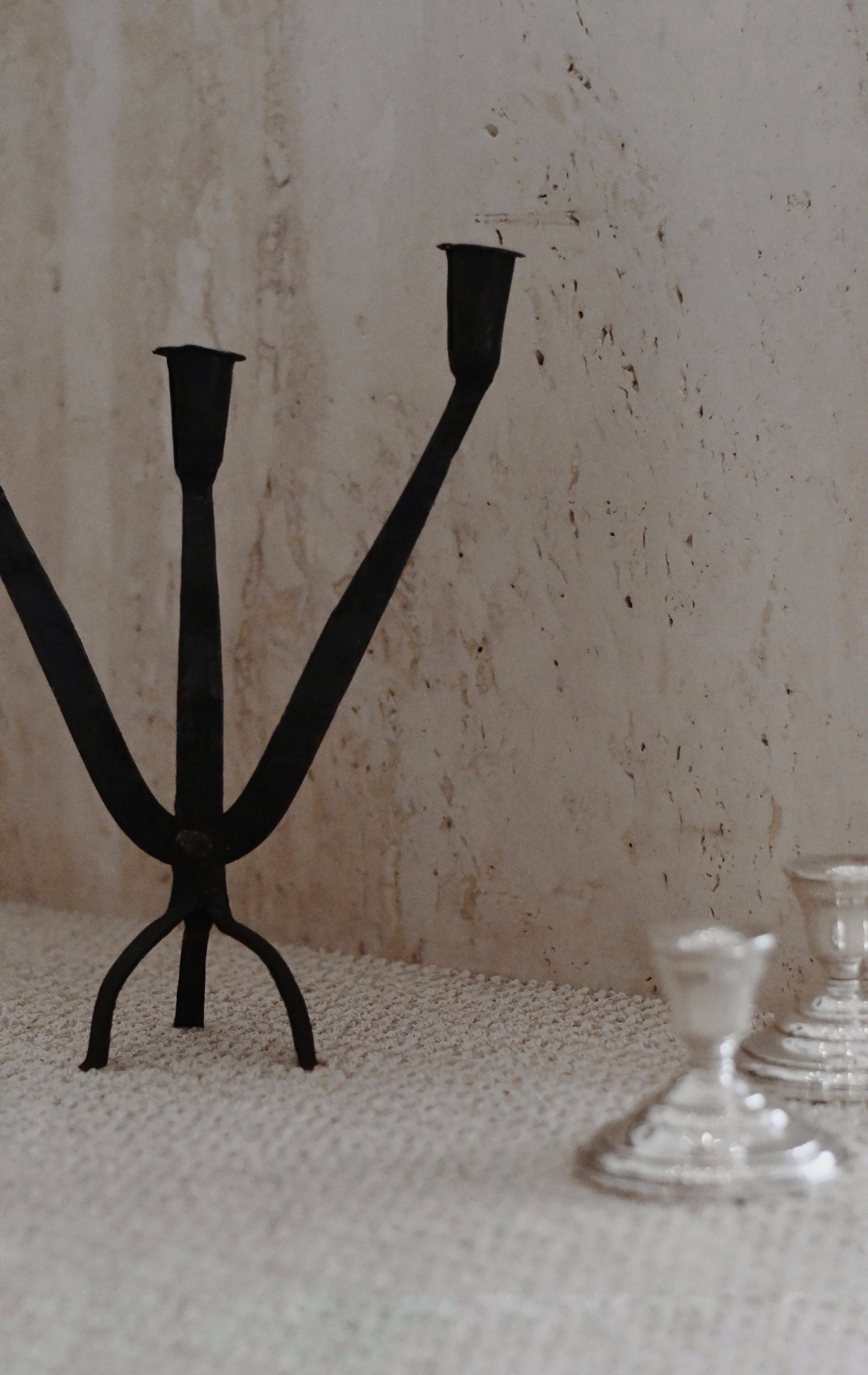 Vintage Wrought Iron Candle Holder