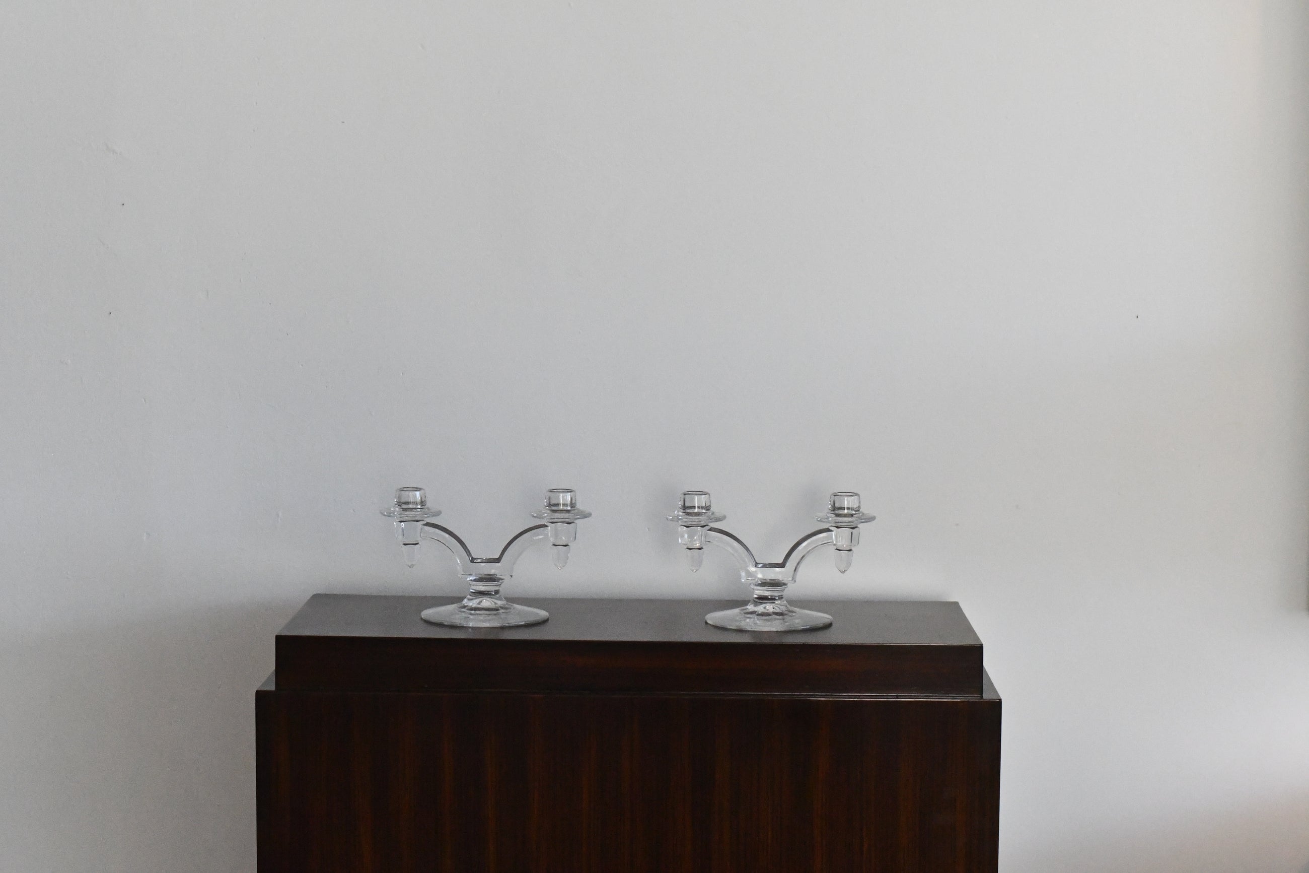 Glass Double Light Candlesticks