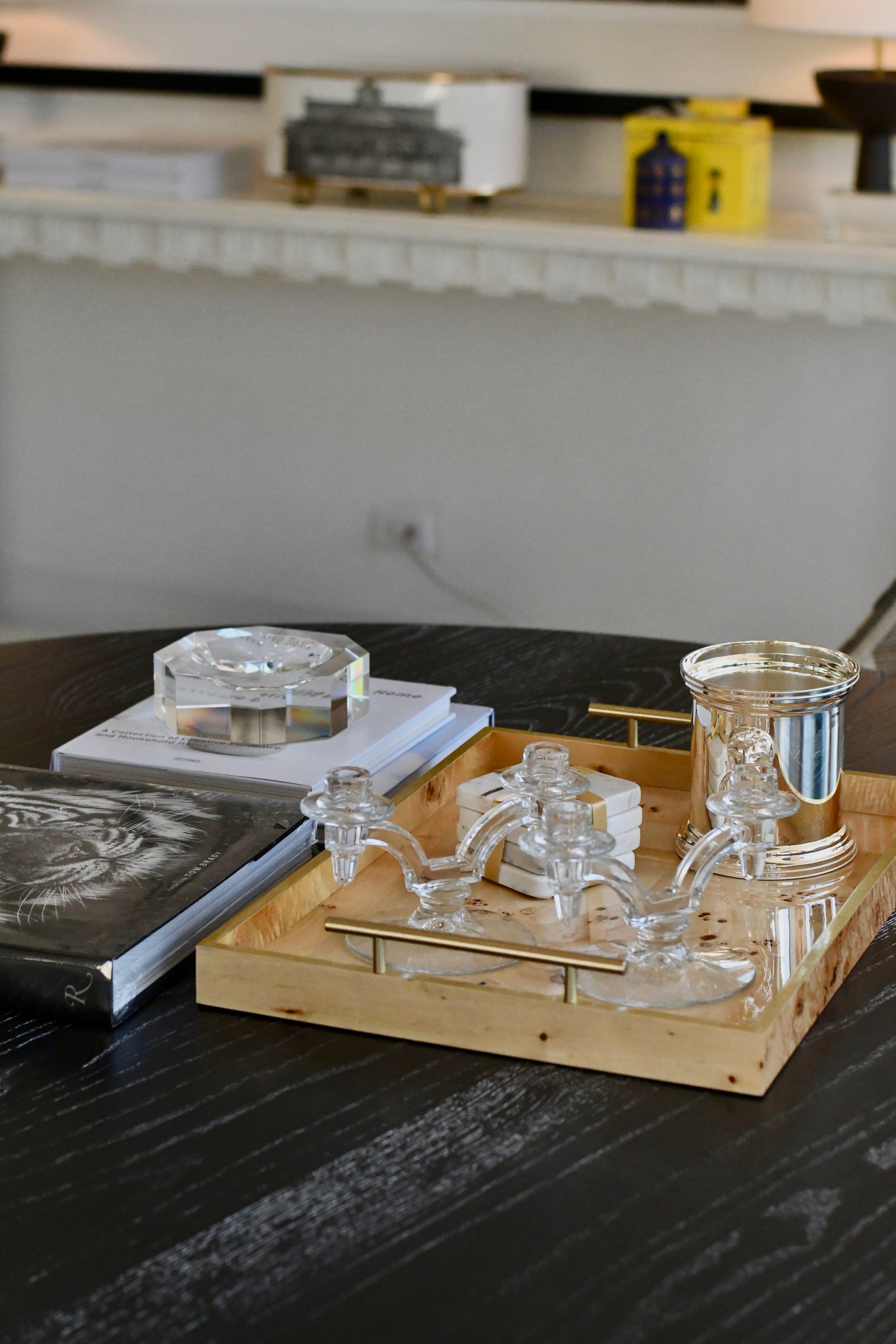 Glass Double Light Candlesticks