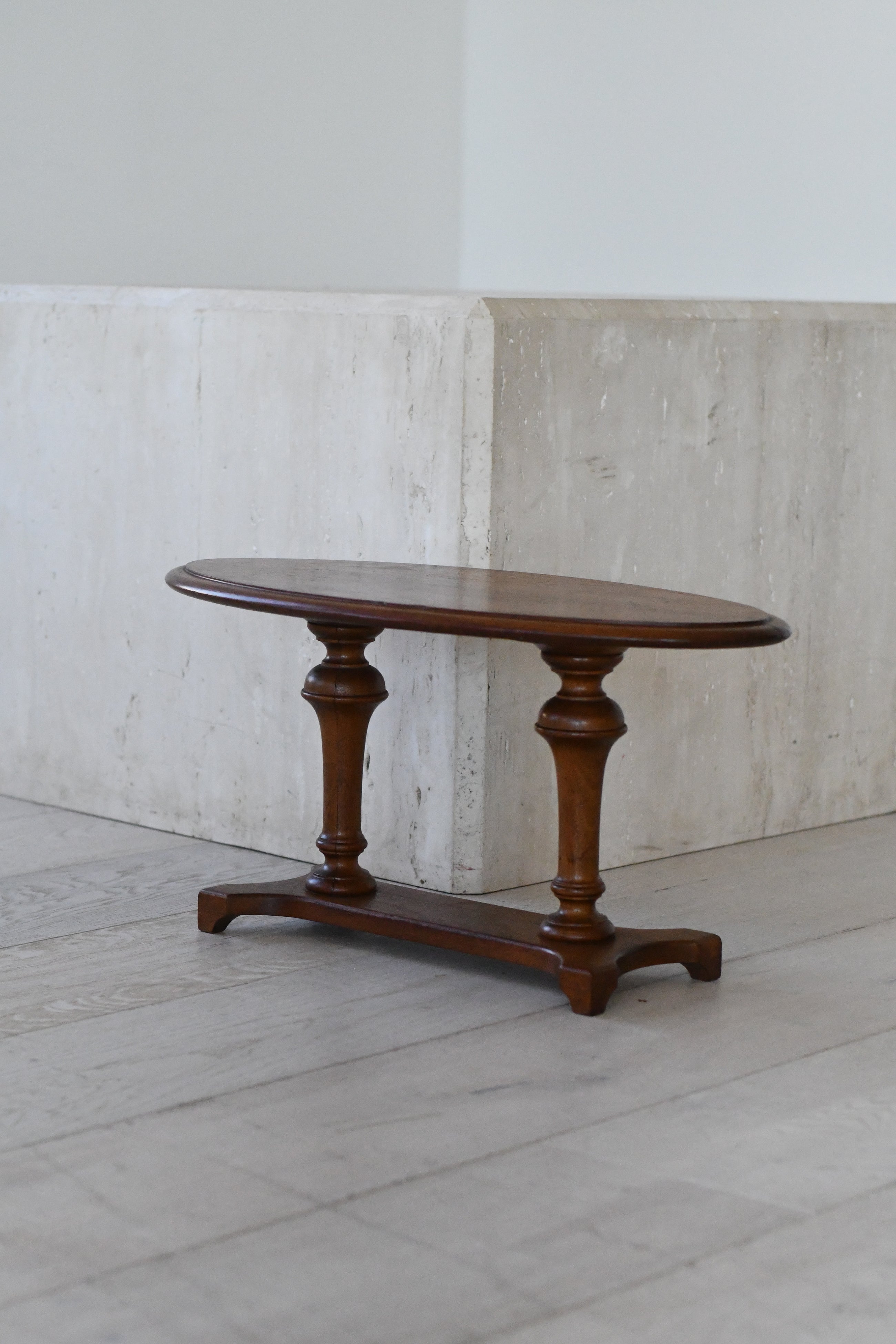 Small Oval Walnut Accent Table