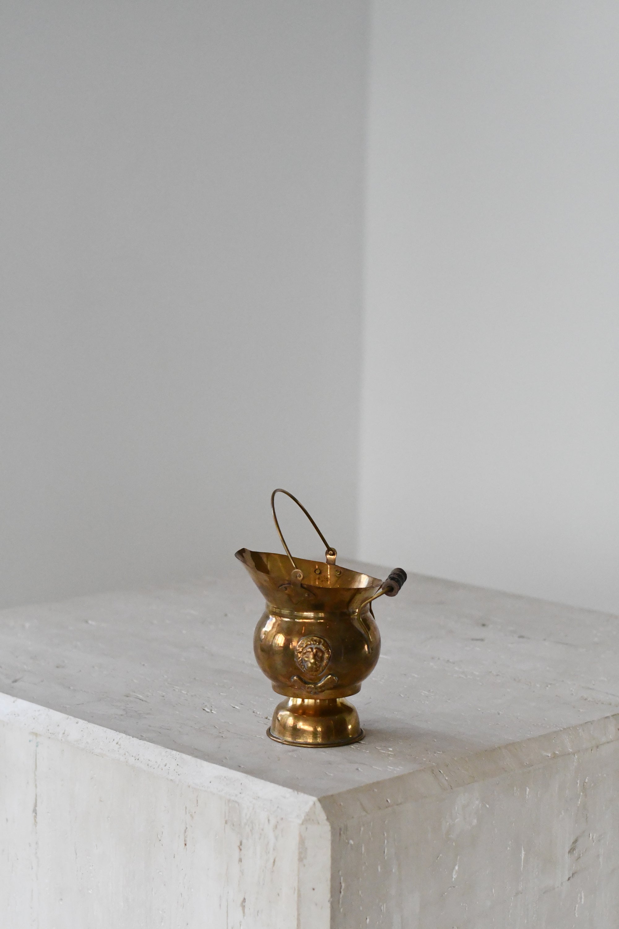 Lion Medallion Brass Vessel