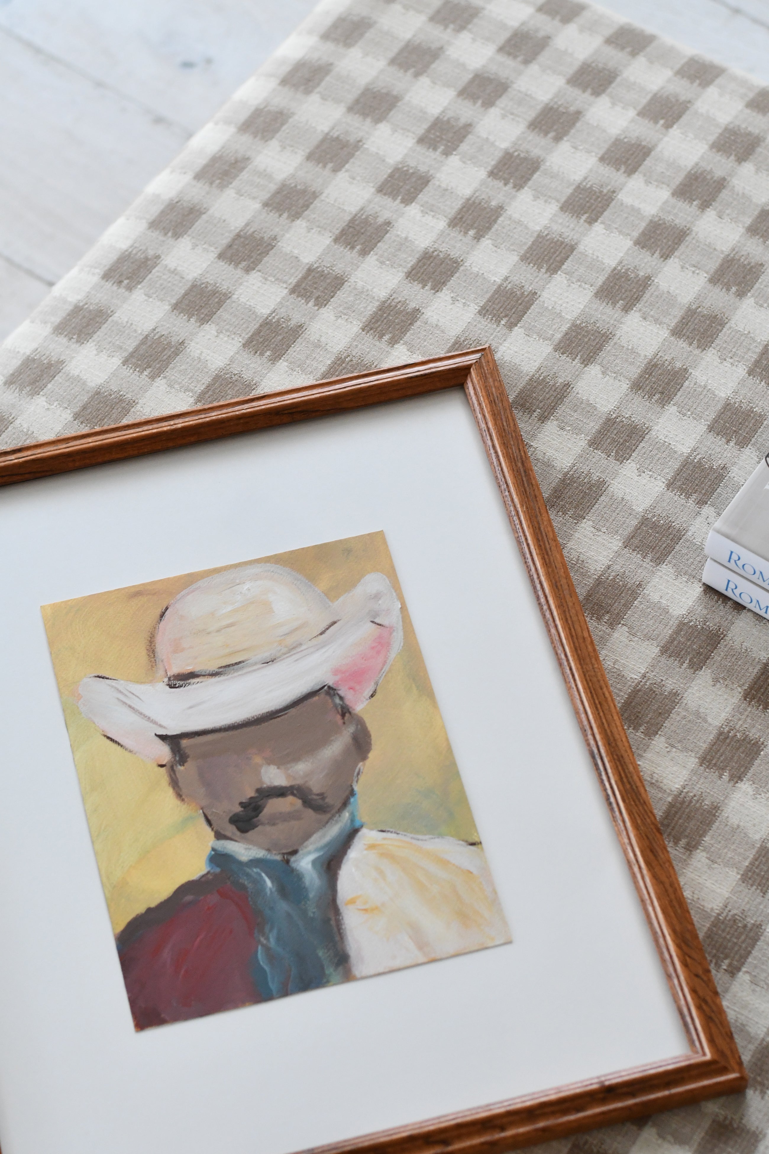 Abstract Cowboy — Framed Original Painting (22” × 17”)