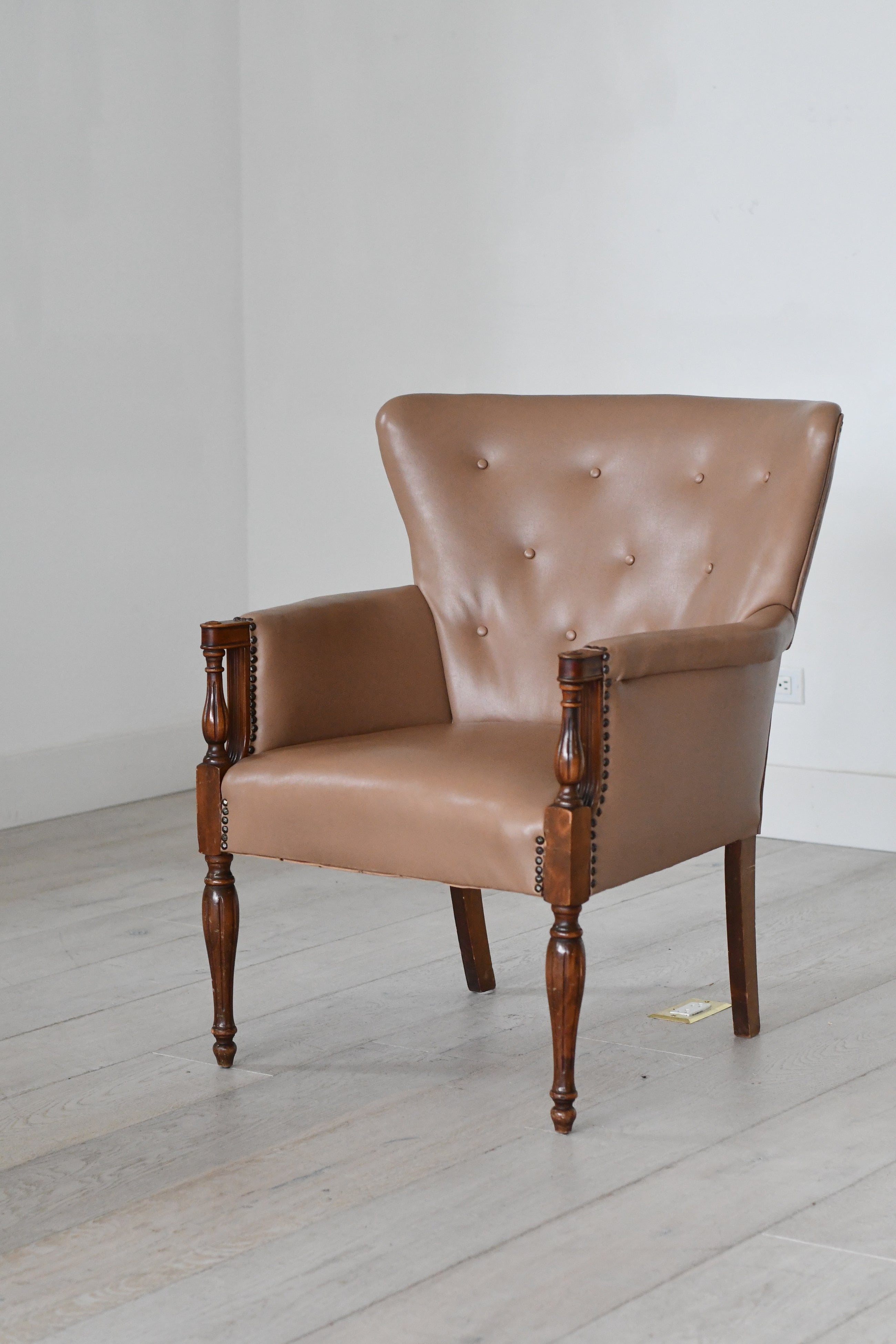 Single Leather Accent Chair