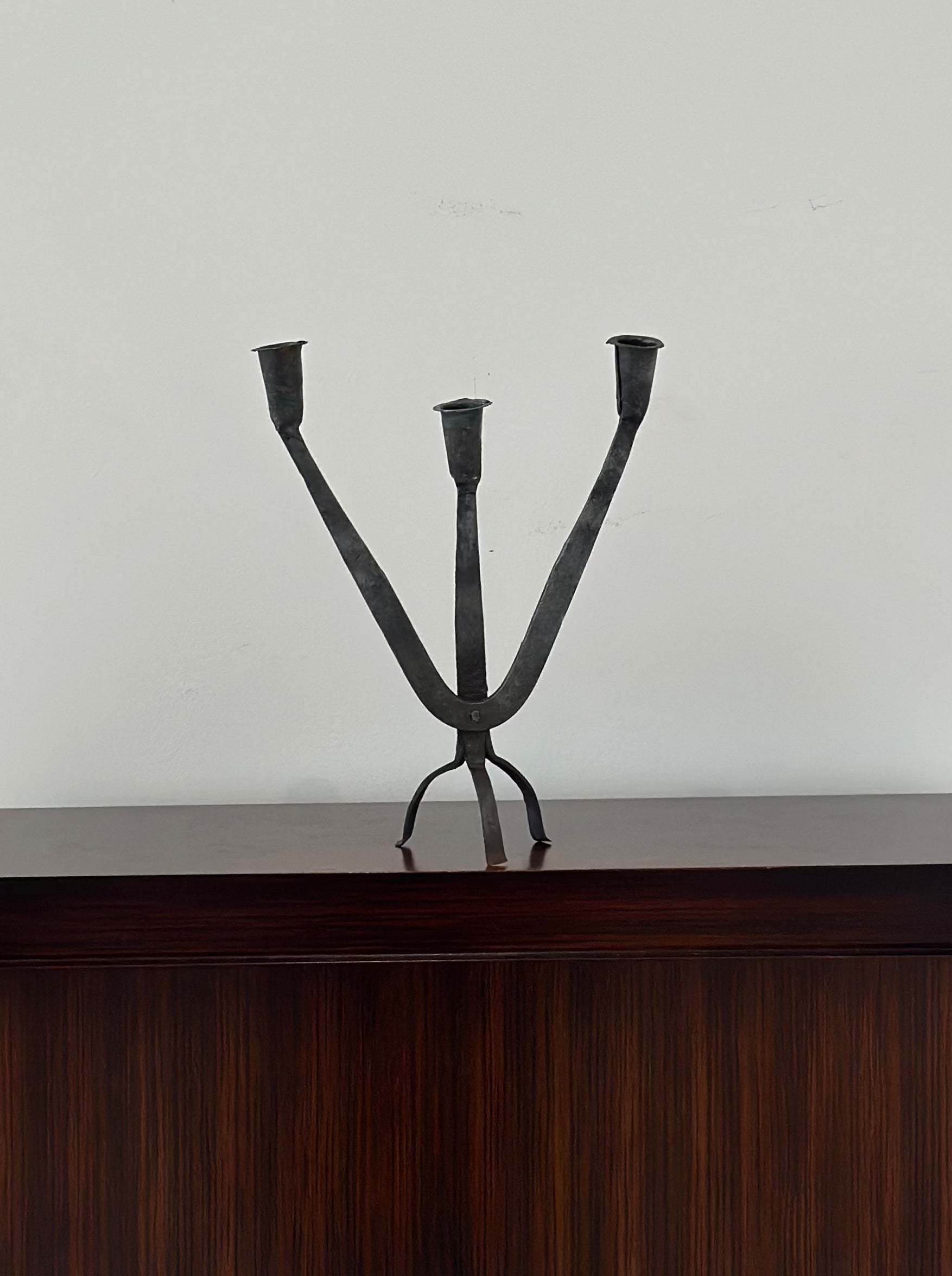 Vintage Wrought Iron Candle Holder