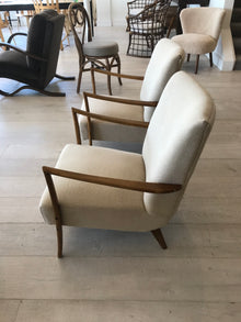 Linen chairs pair