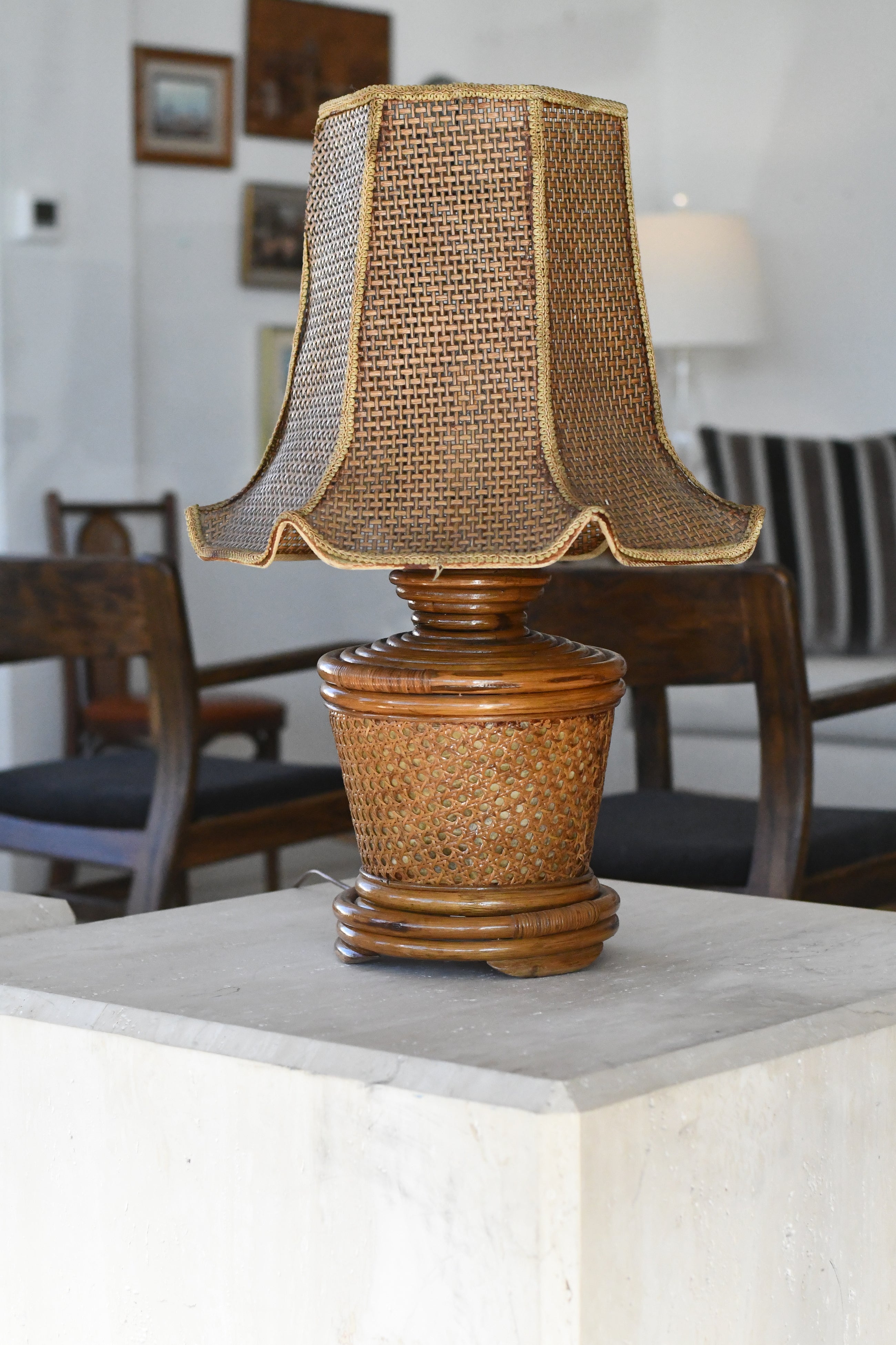 Wicker Table Lamp