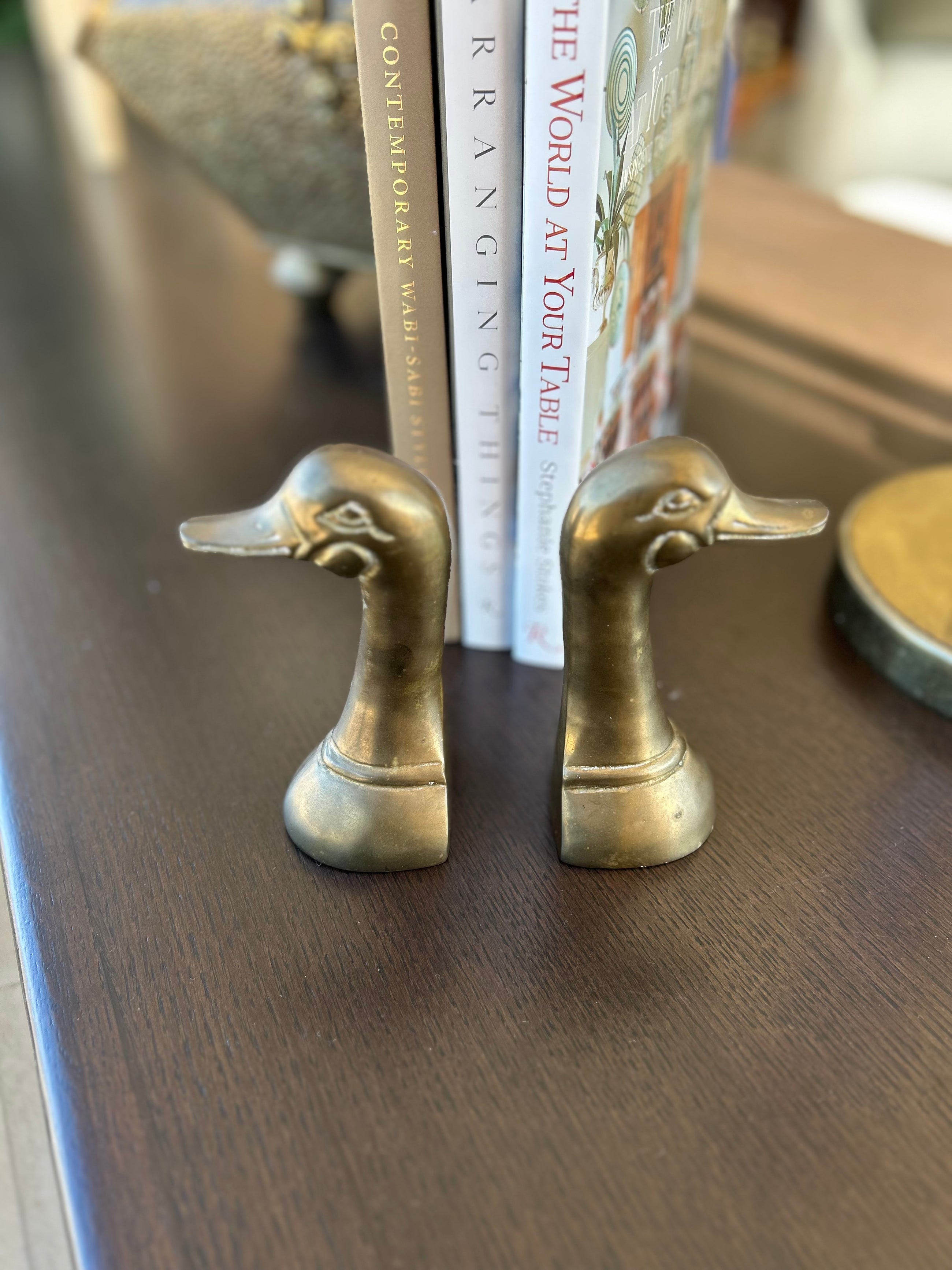 Brass Duck Book Ends