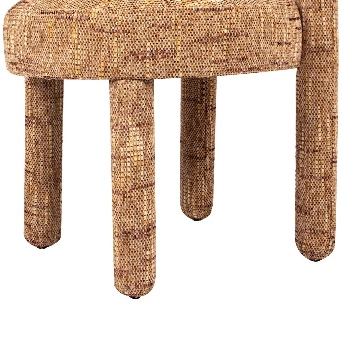 Penny Round Arched Upholstered Dining Side Chair, Set of 4: Golden Rust Orange