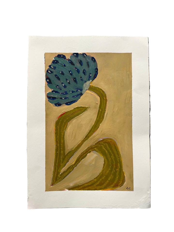 Contemporary Abstract Botanical — Original 7×11 Painting