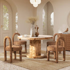 Penny Round Arched Upholstered Dining Side Chair, Set of 4: Golden Rust Orange