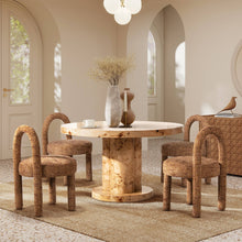 Penny Round Arched Upholstered Dining Side Chair, Set of 4: Golden Rust Orange
