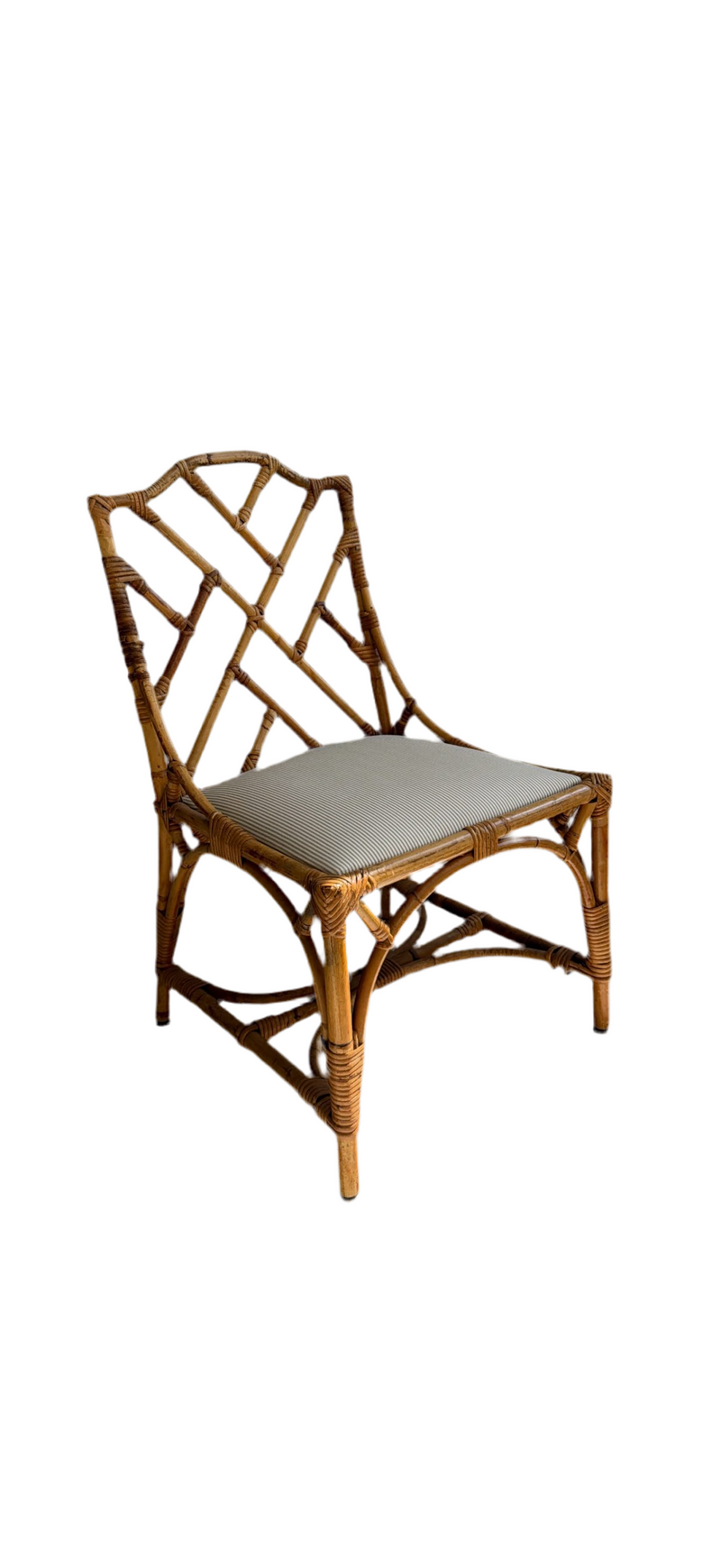 Set of Four Vintage Bamboo Chippendale Chairs