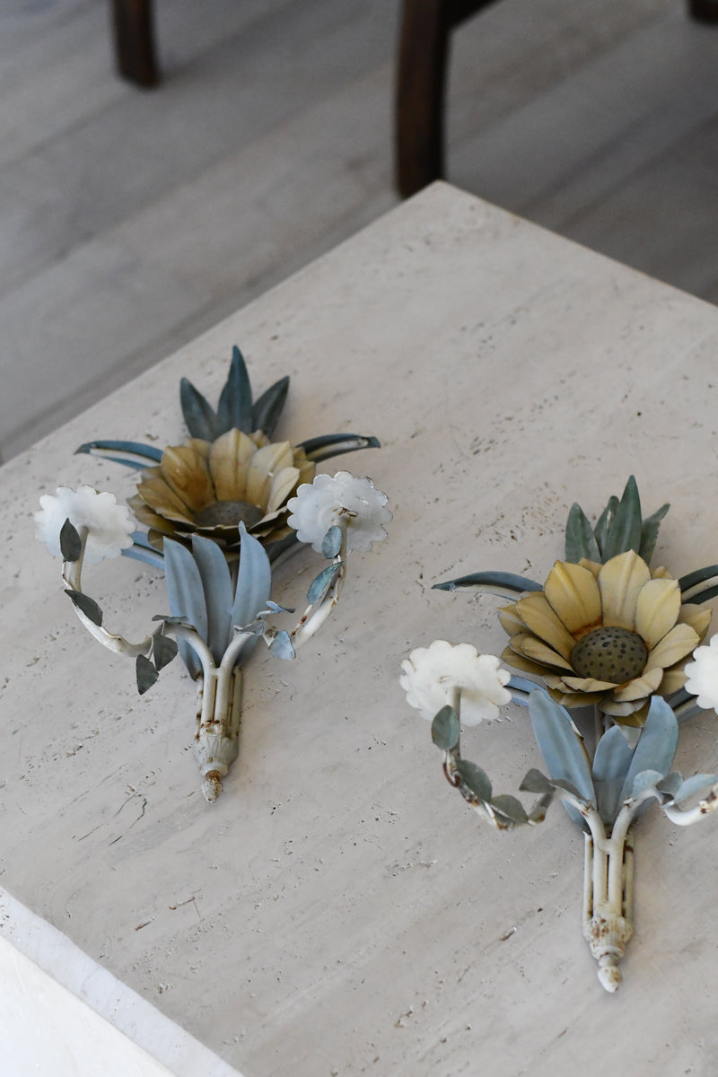 Pair of Floral Sconces