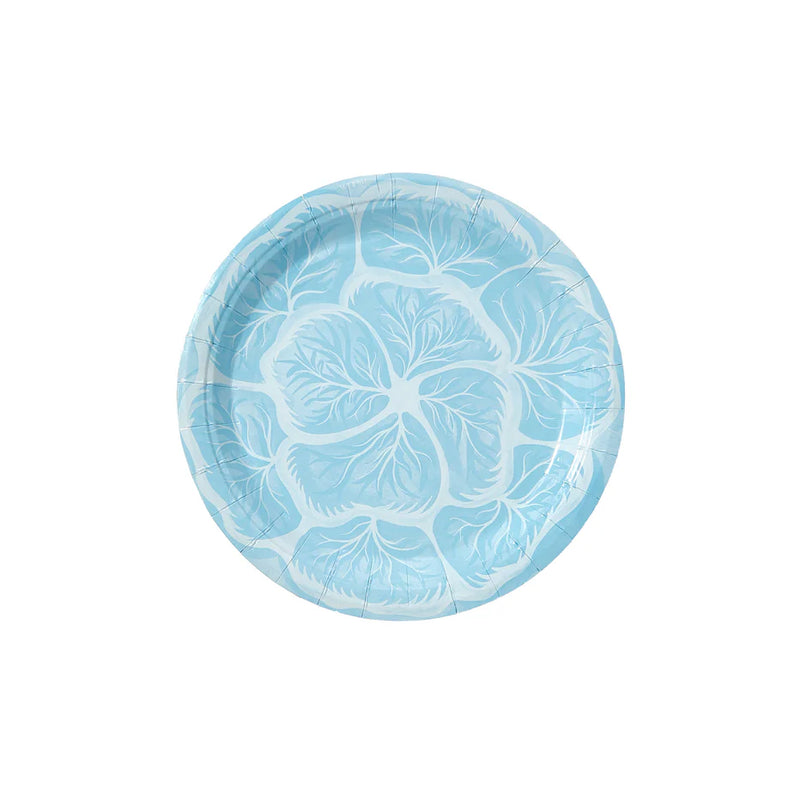 Cabbage Design Salad & Dessert Plates - Sky Blue