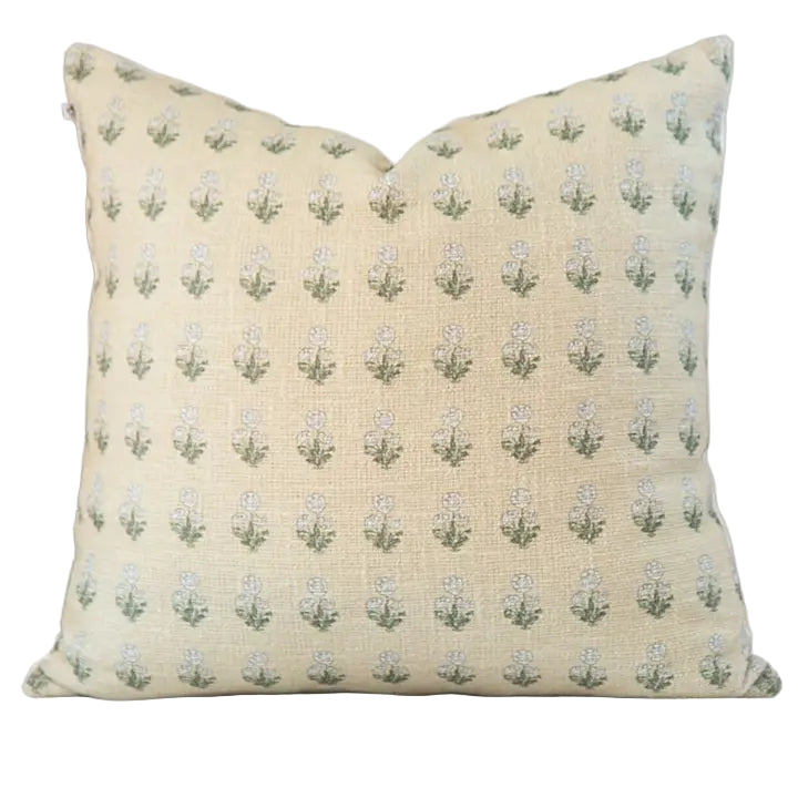 Sage Block Print Pillow