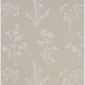 Guest Bedroom - Wallpaper Accent Wall - Sisal Floral Motif in pearl