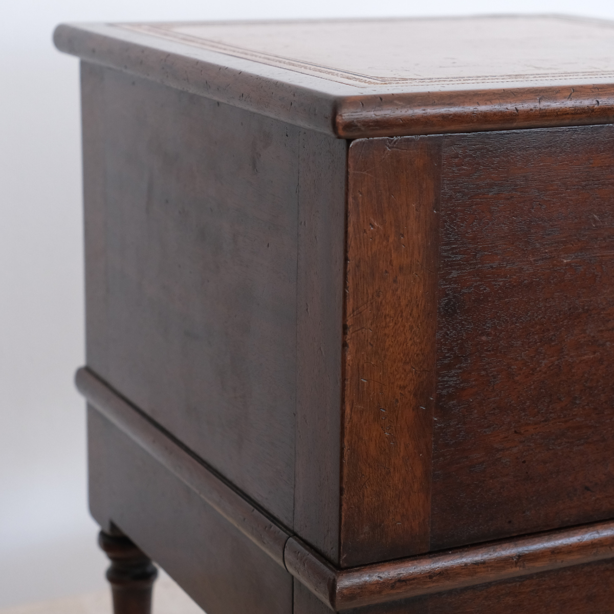 Pair of Leather Top Bedside Step Cabinets