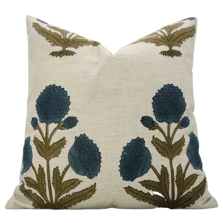 Bohemian Block Design Linen Blend Pillow - Badshah