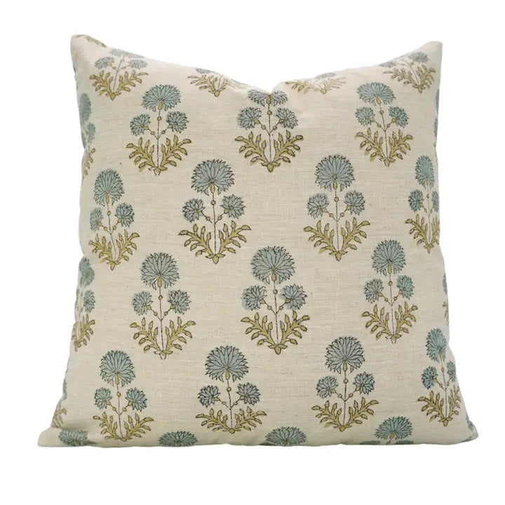 Boho Decor Block Print Linen Blend Pillow - Rishi