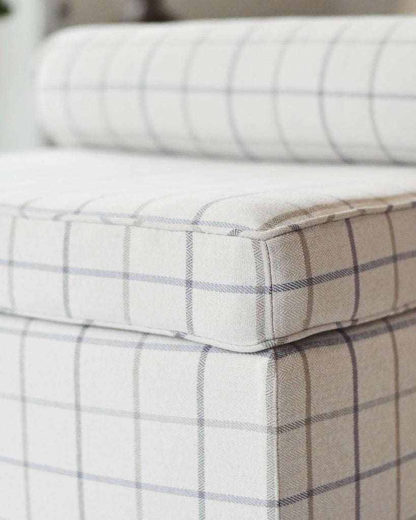 Upholstered Bolster Stool w/ Casters