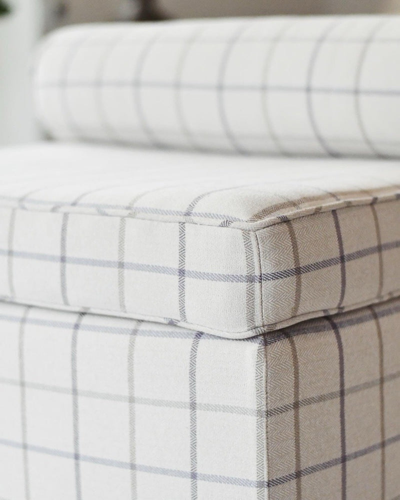 Upholstered Bolster Stool w/ Casters