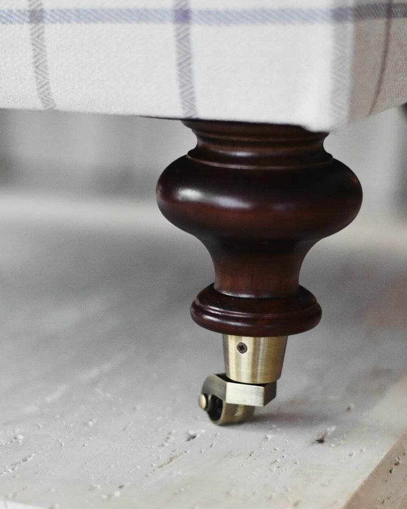 Upholstered Bolster Stool w/ Casters