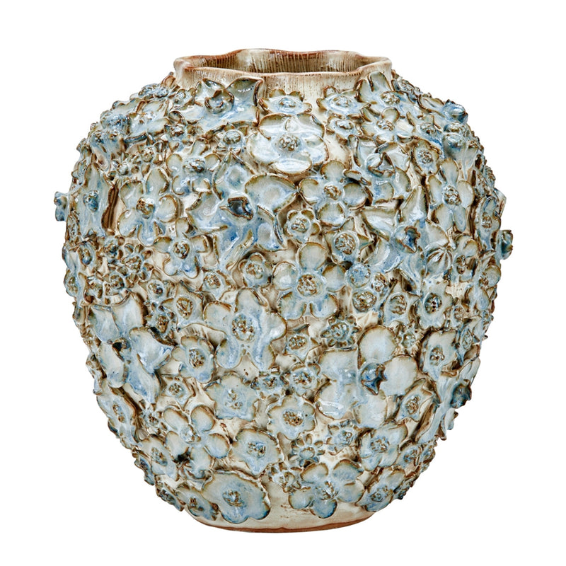 Bouquet De Fleurs Design Blue & Cream Vase V237LC