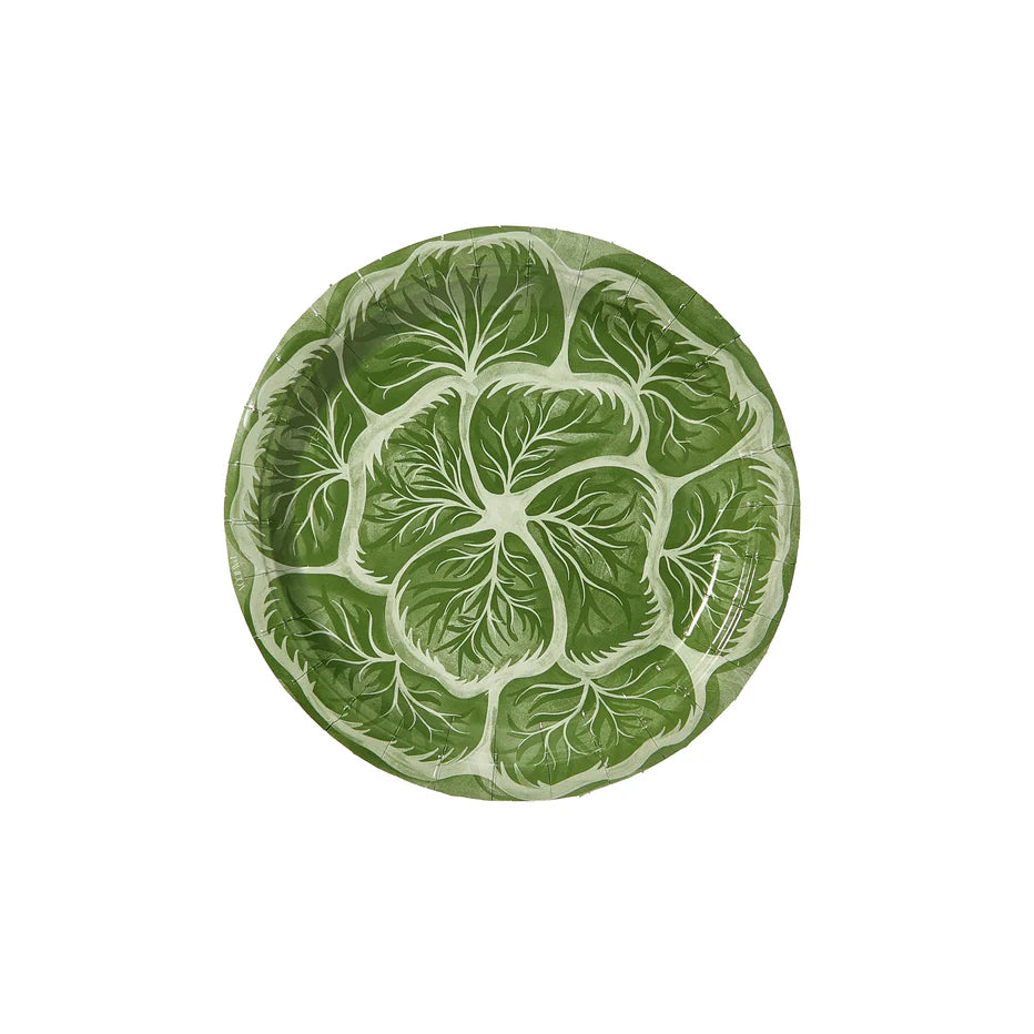 Melissa’s Garden Cabbage Paper Plates – Salad & Dessert (8 Pack) - Green