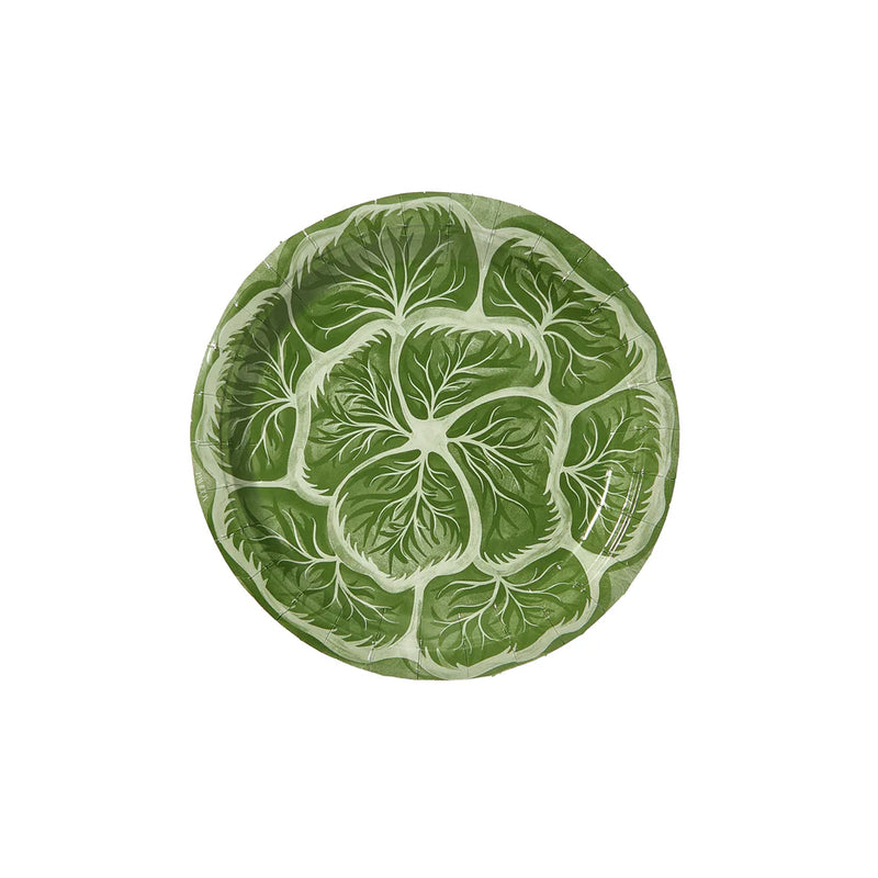 Melissa’s Garden Cabbage Paper Plates – Salad & Dessert (8 Pack) - Green
