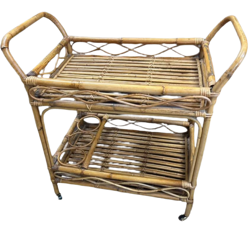Vintage Rattan Bar Car