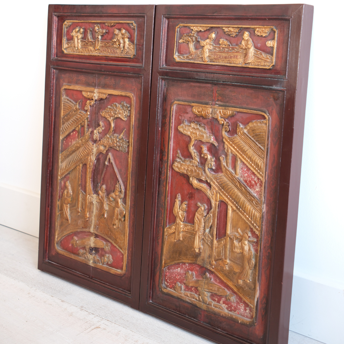 Pair of Wood Carved Panels