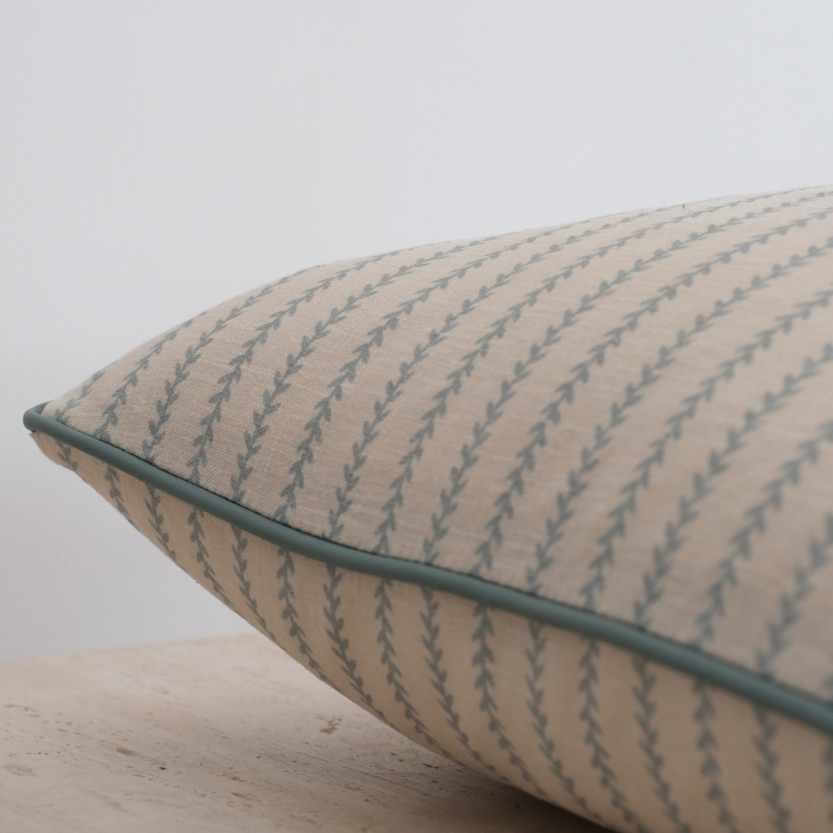 Custom Leather Piping Pillow Feathered Down