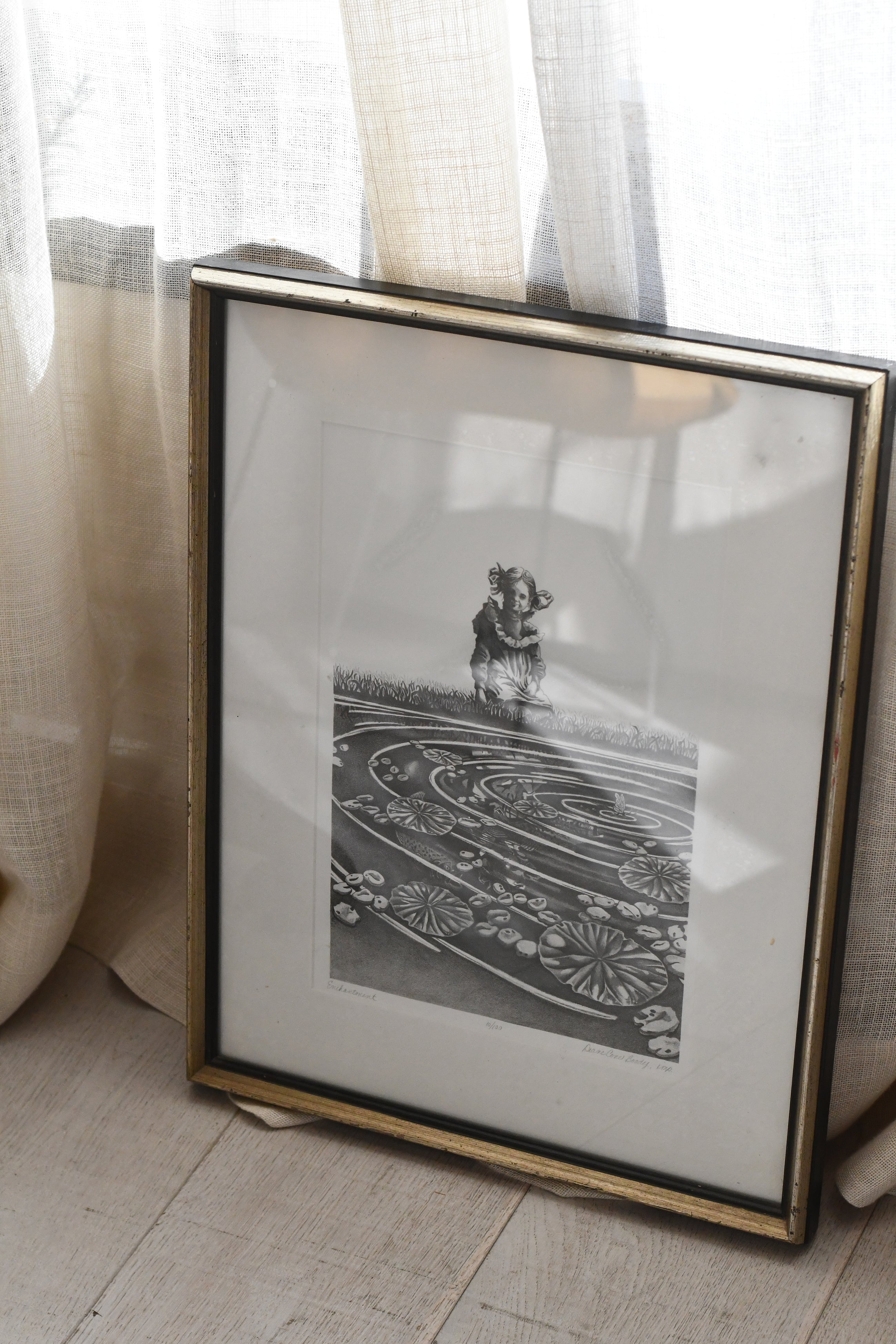 Vintage hand-etched engraving professionally framed ‘Enchantment’