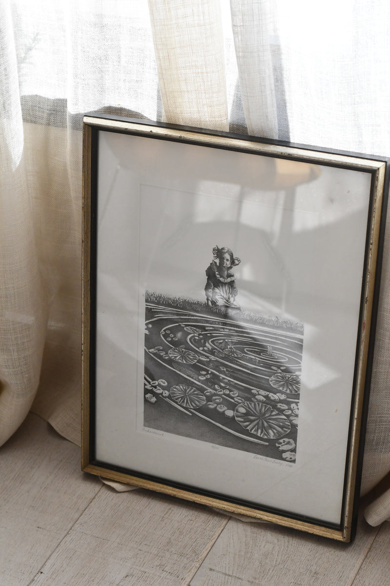 Vintage hand-etched engraving professionally framed ‘Enchantment’