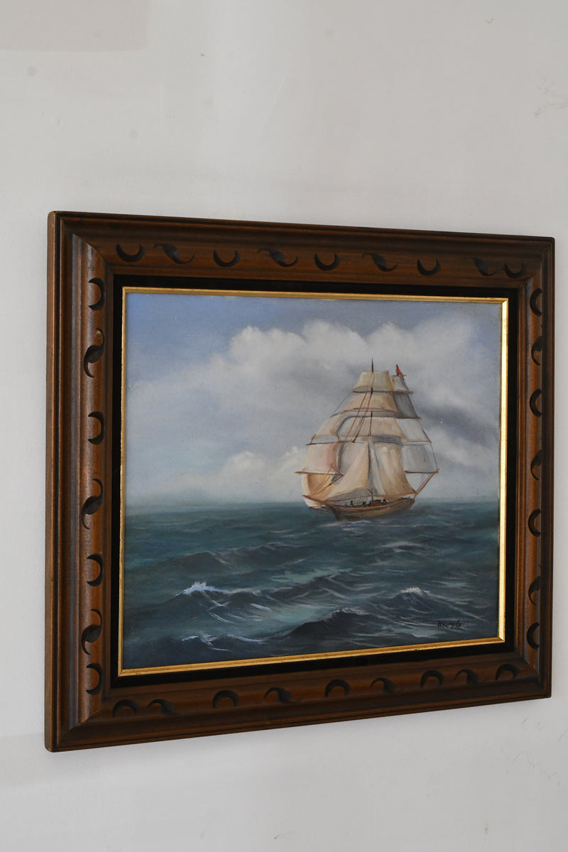 Vintage MCM original oil on canvas