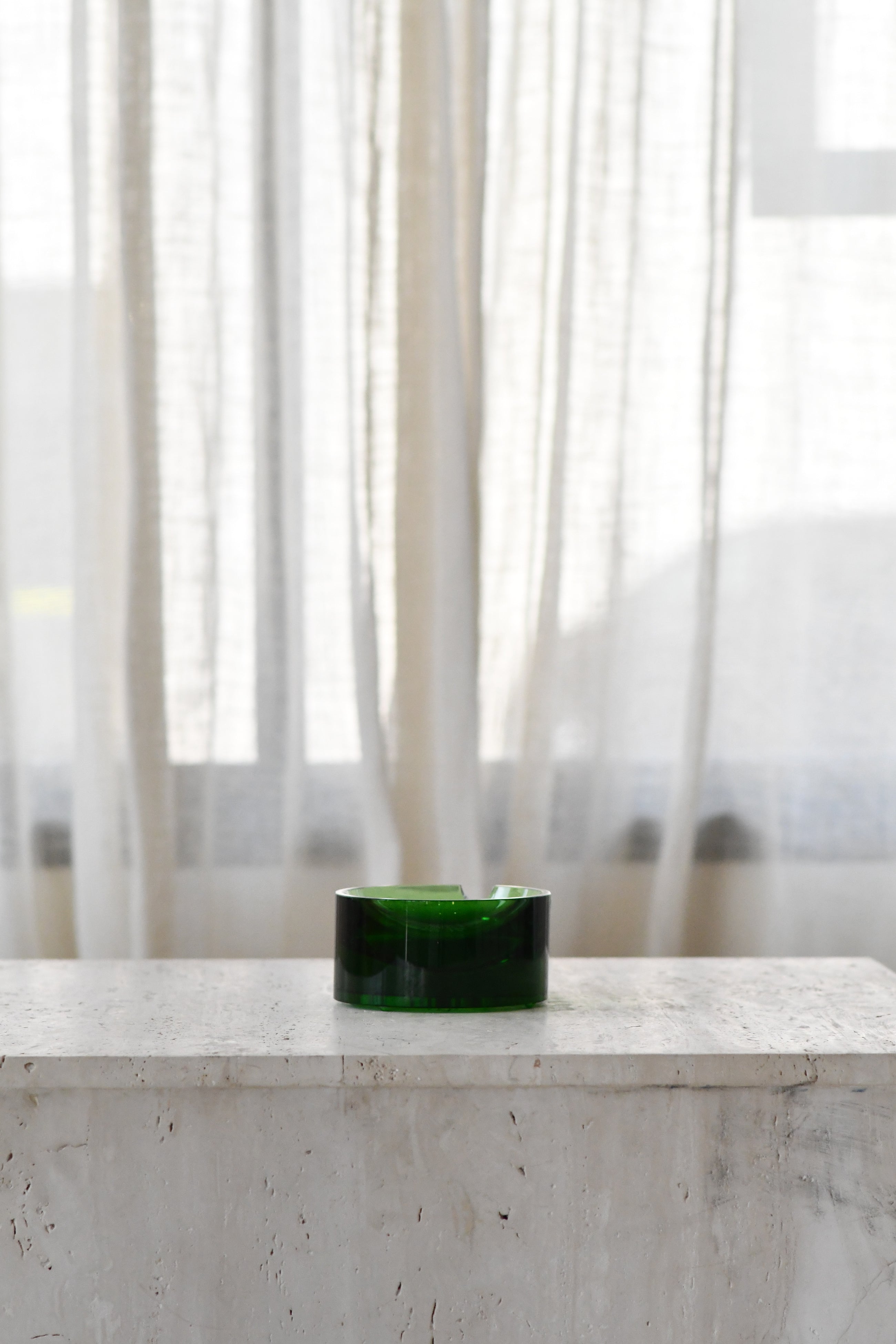 Green Glass Ashtray