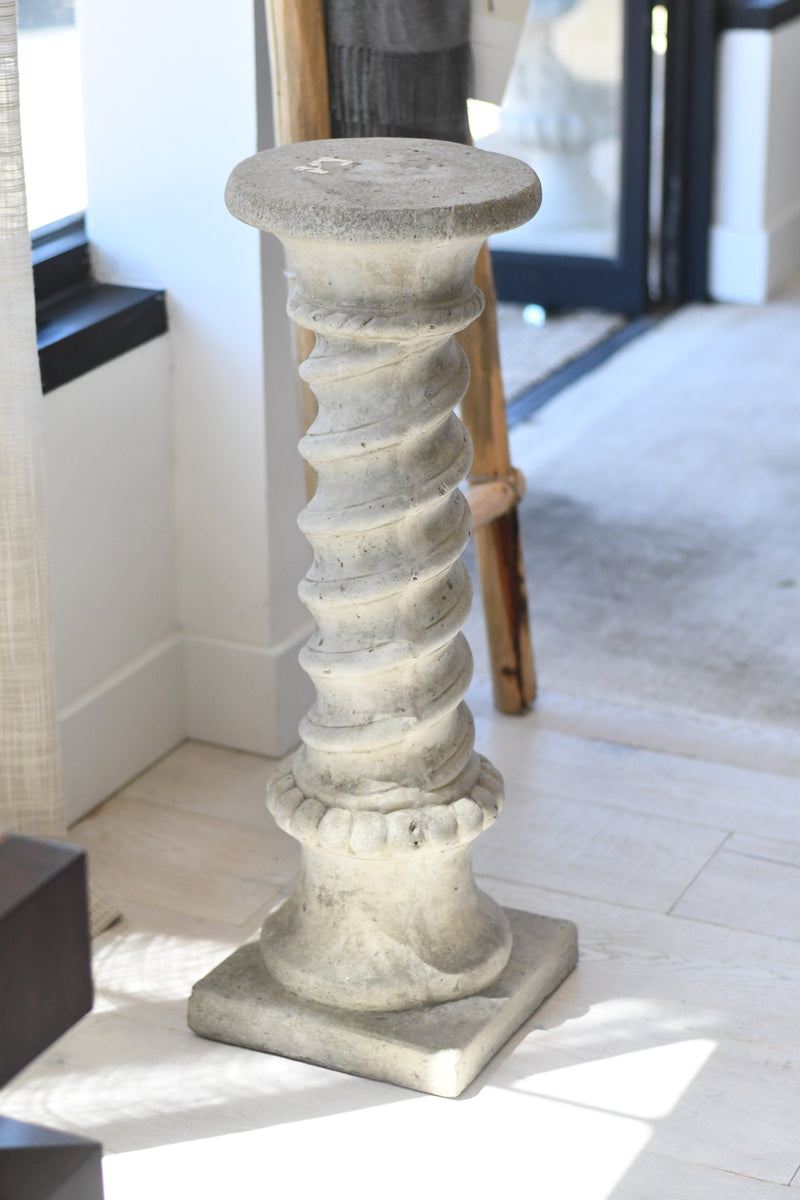 Carved Spiral Cement Pedestal