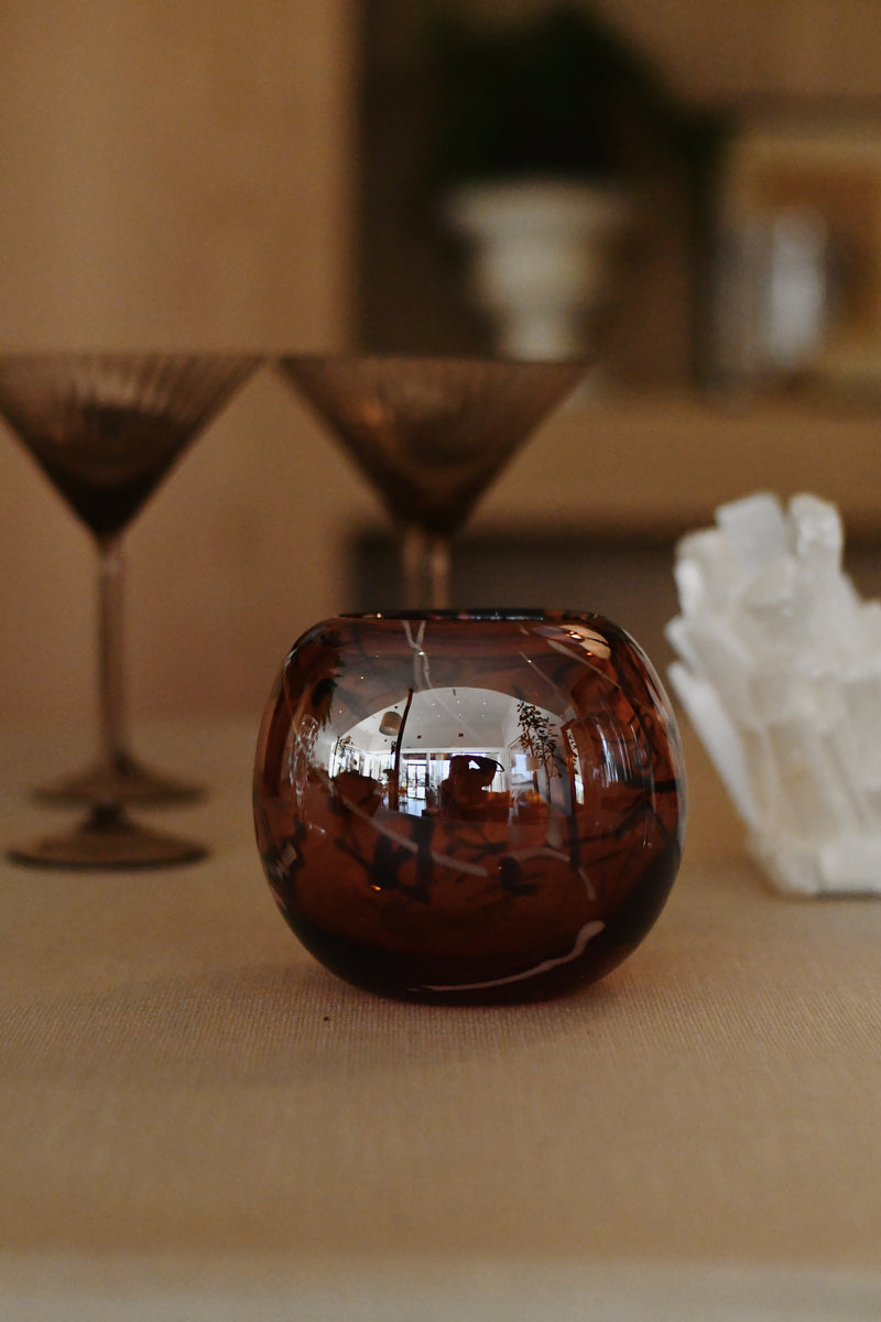 Glass Amber Accent Bowl