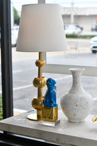 Table Lamp in Hand Rubbed Brass w/ Linen Shade (GR)
