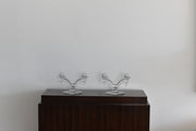Glass Double Light Candlesticks