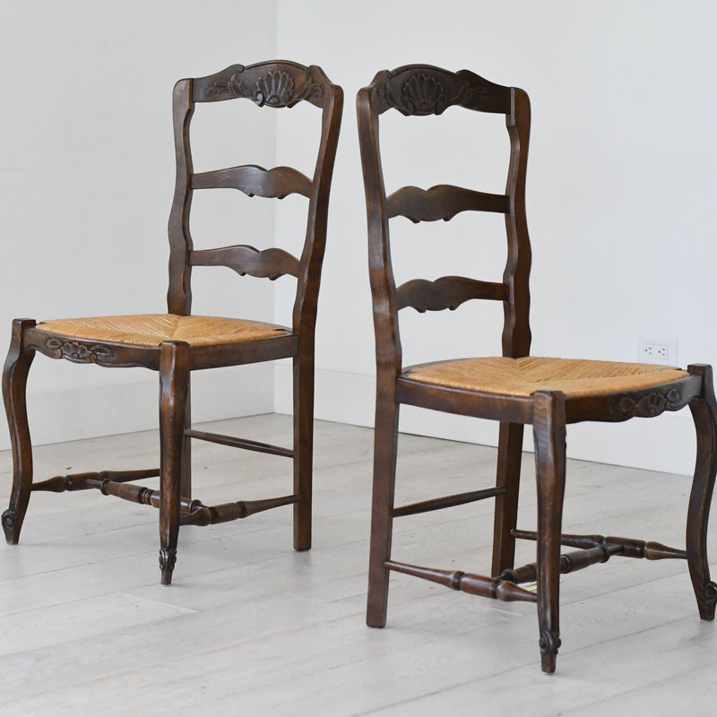Carved Wood Ladder Back Chair