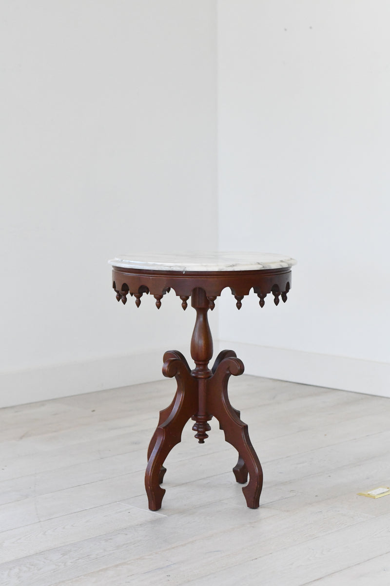 Marble Topped Wooden Table