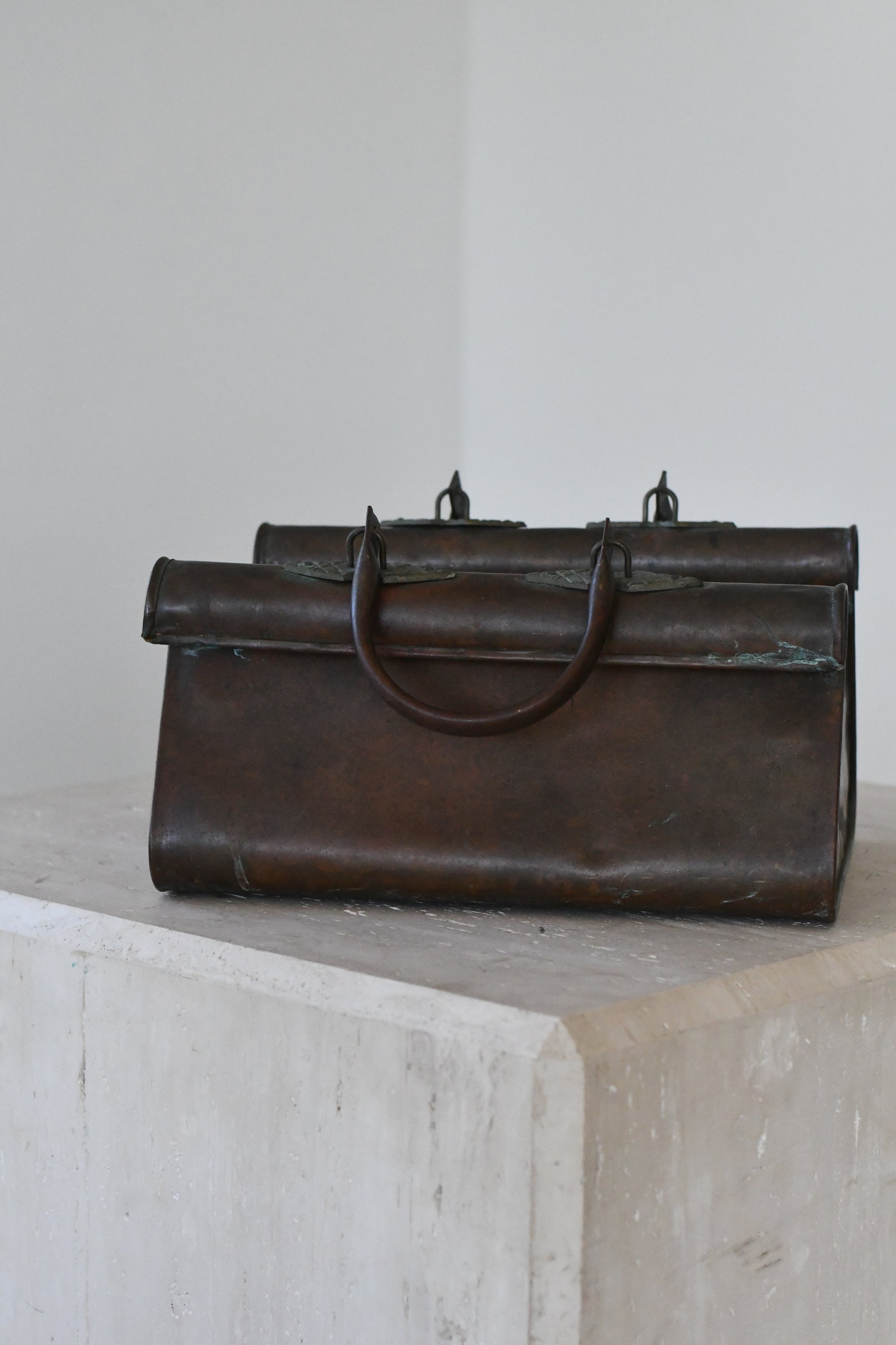 Antique Copper Box with Handles