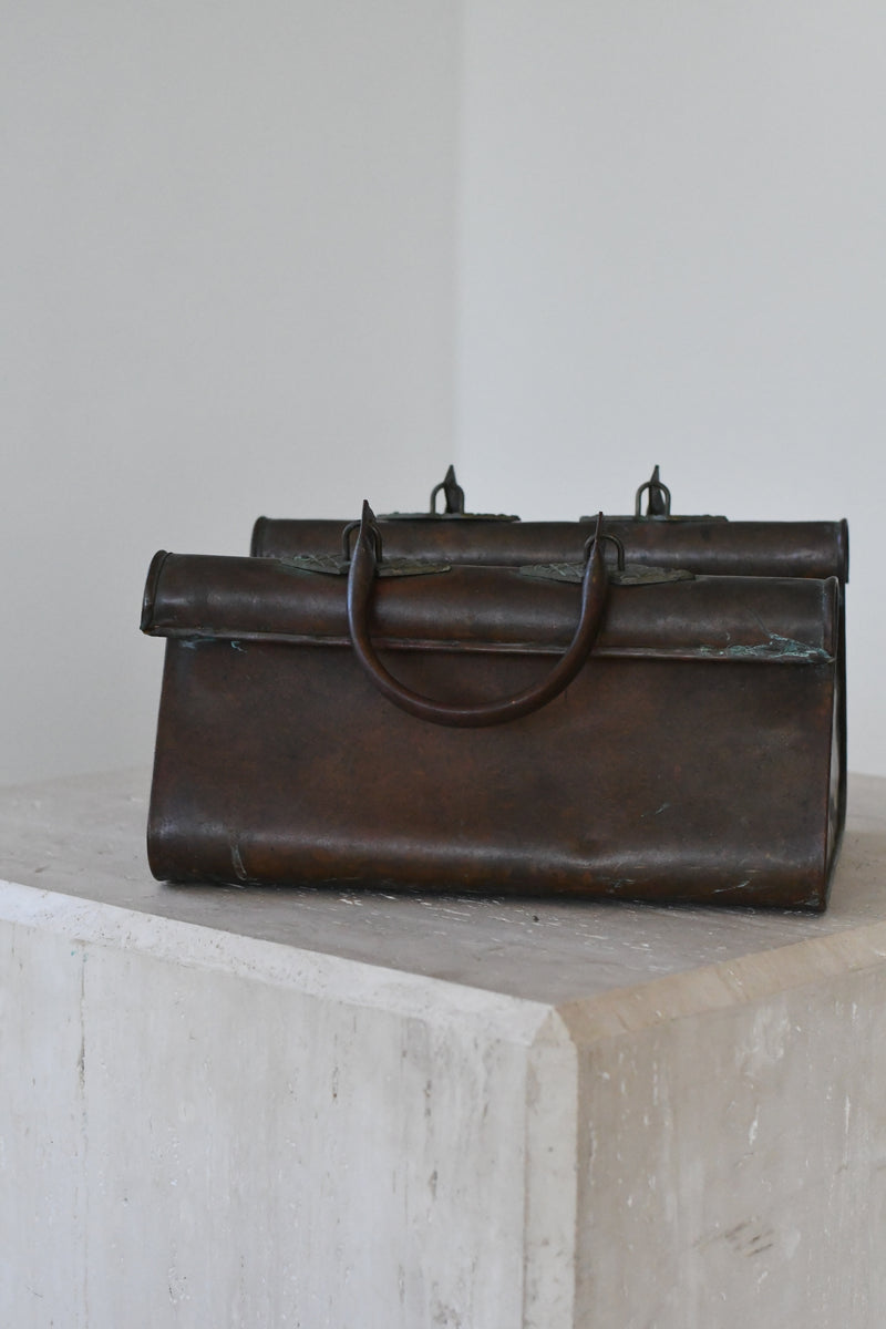 Antique Copper Box with Handles