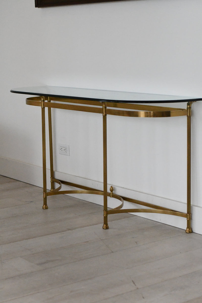 Brass and Glass Console Table