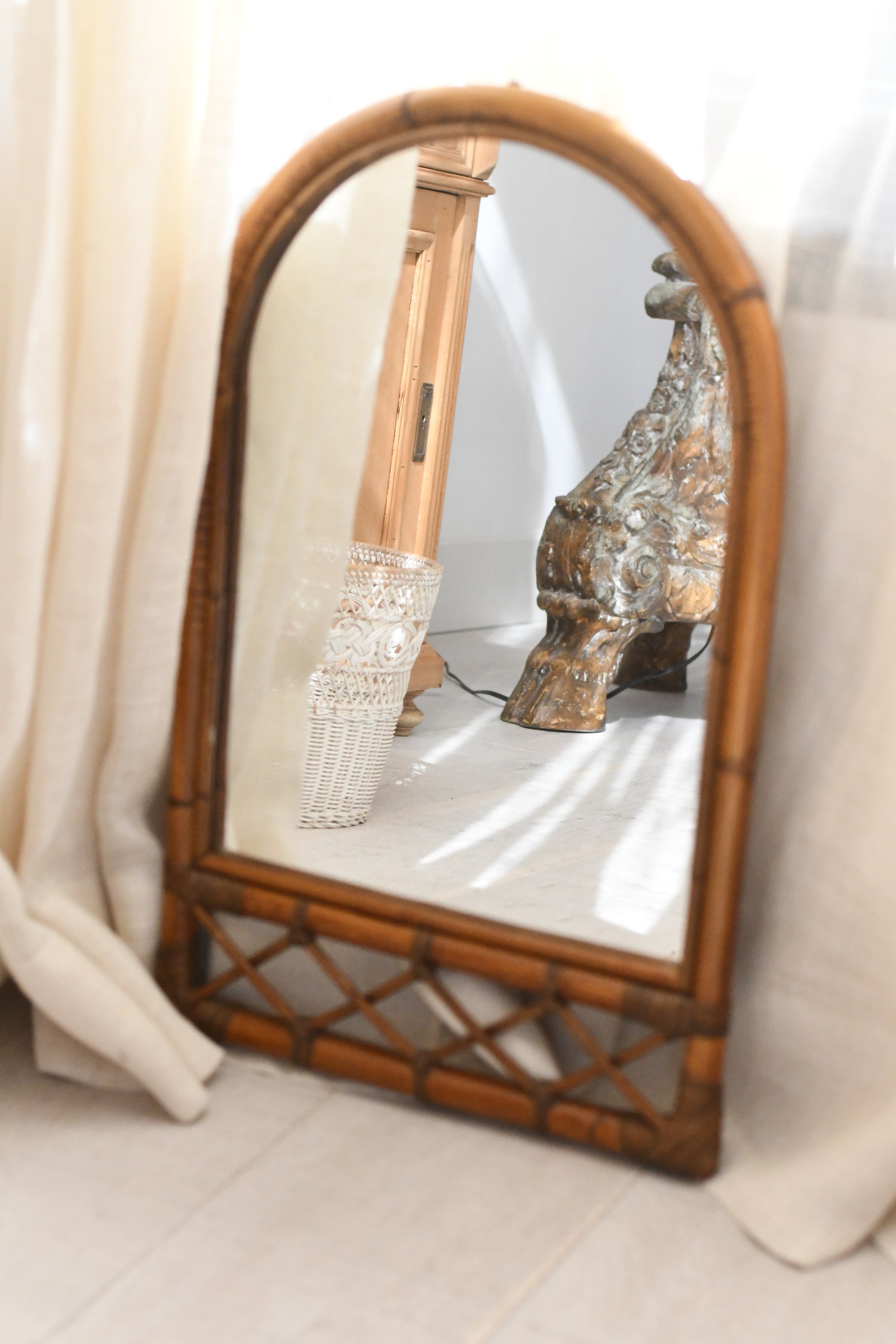 Rattan mirror