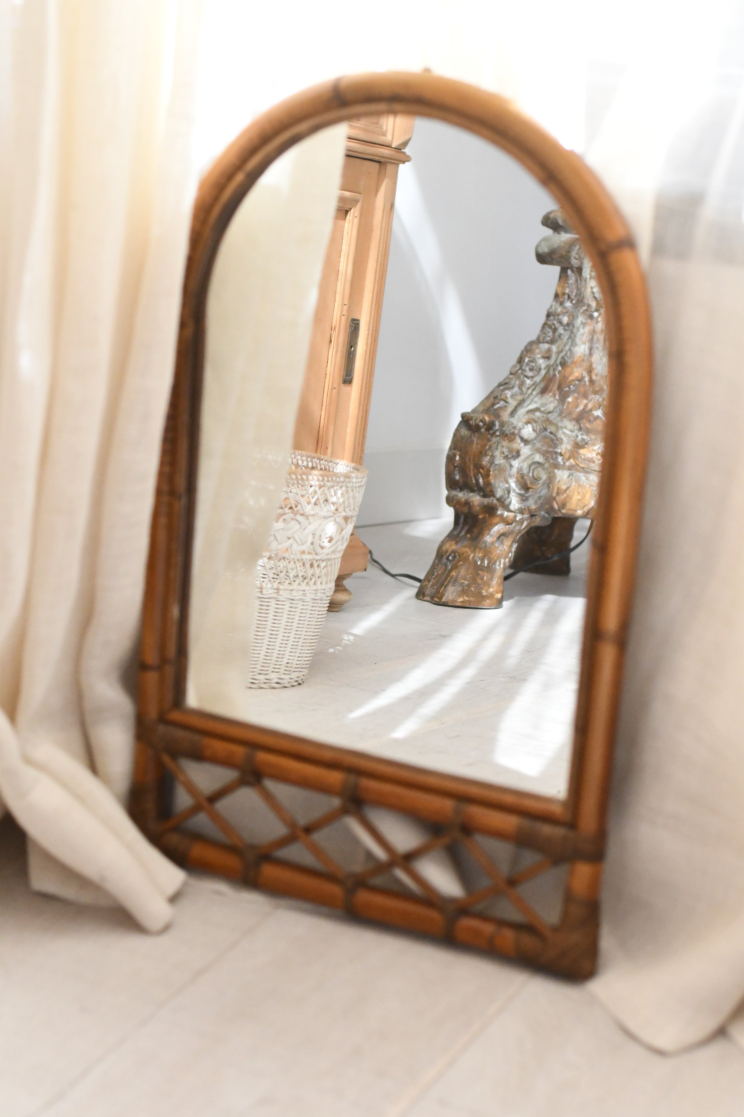 Rattan mirror