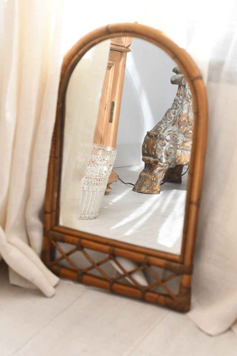 Rattan mirror